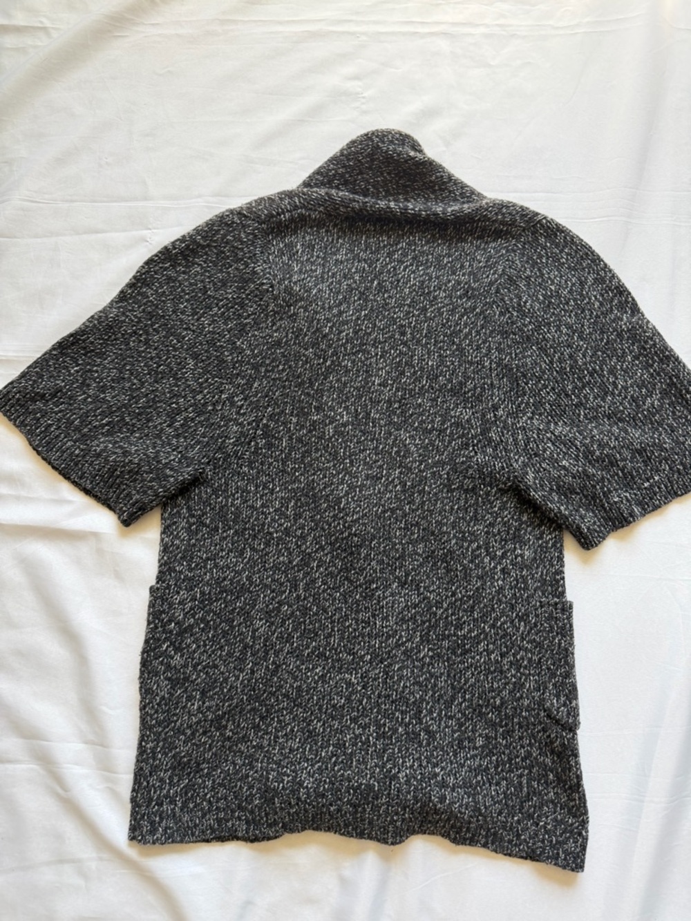 Theory Marled Knit Cardigan Short Sleeve Gray Cozy Lagenlook S/P - Picture 10 of 10